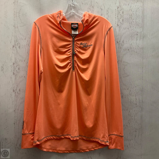 Top Long Sleeve By Harley Davidson In Orange, Size: Xl