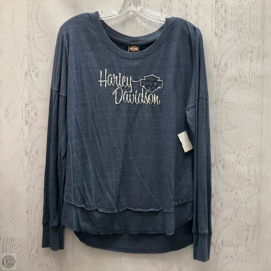 Top Long Sleeve By Harley Davidson In Blue, Size: L