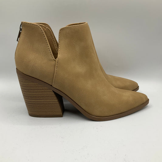 Boots Ankle Heels By Soda In Tan, Size: 6.5