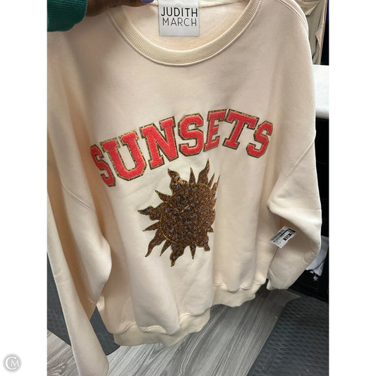 Sweatshirt Crewneck By Judith March In Cream, Size: M