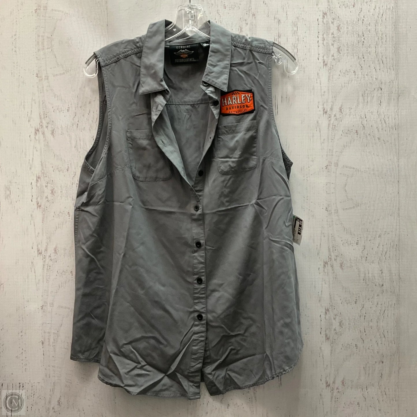 Top Sleeveless By Harley Davidson In Grey, Size: L