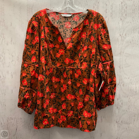 Top Long Sleeve By Sonoma In Floral Print, Size: 4x