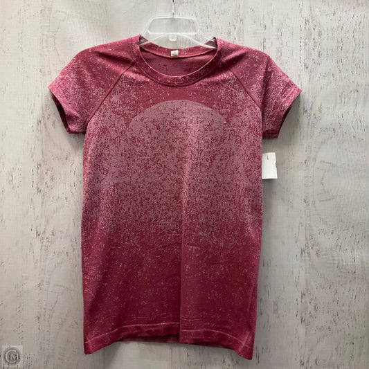 Athletic Top Short Sleeve By Lululemon In Pink, Size: 8