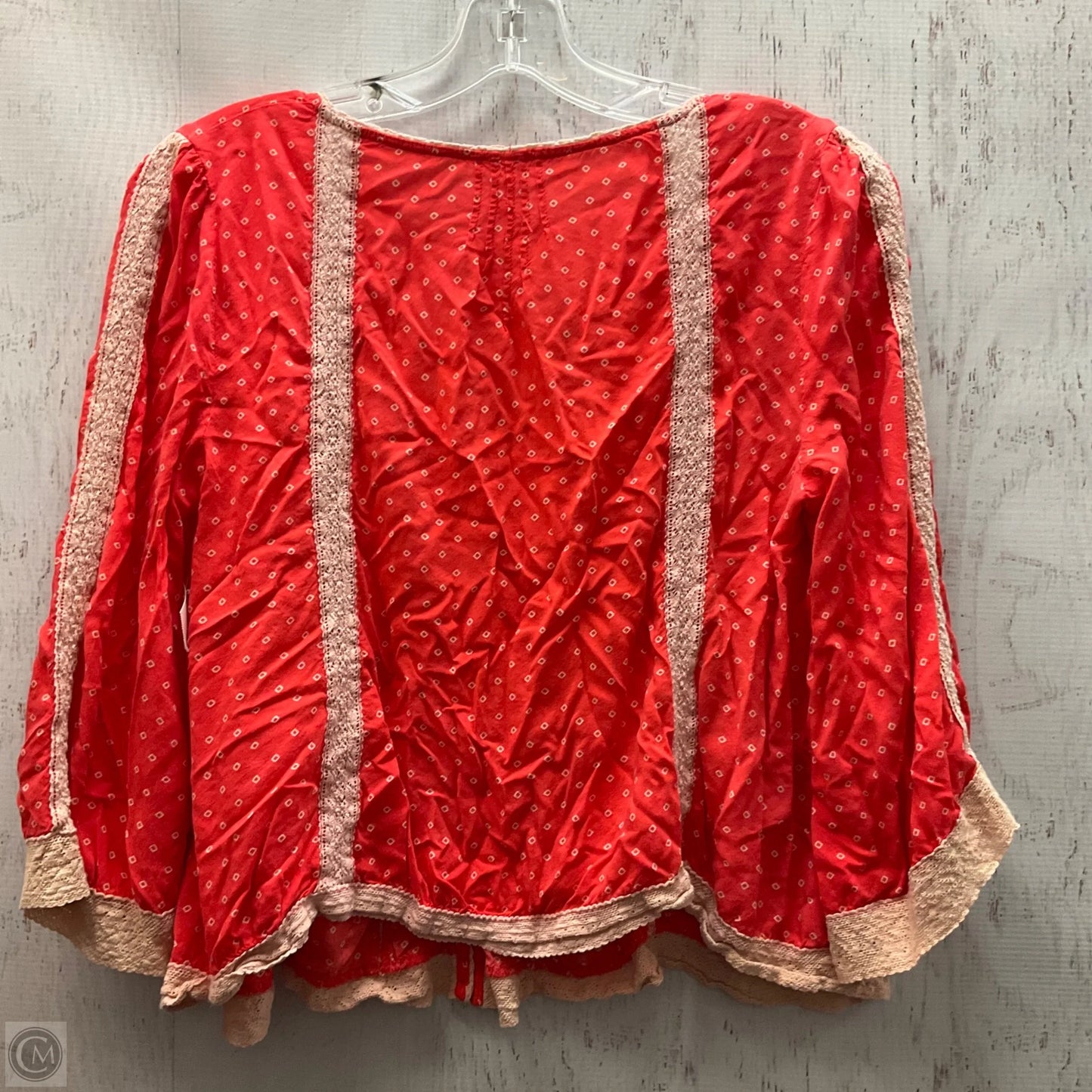Top 3/4 Sleeve By Free People In Red, Size: M