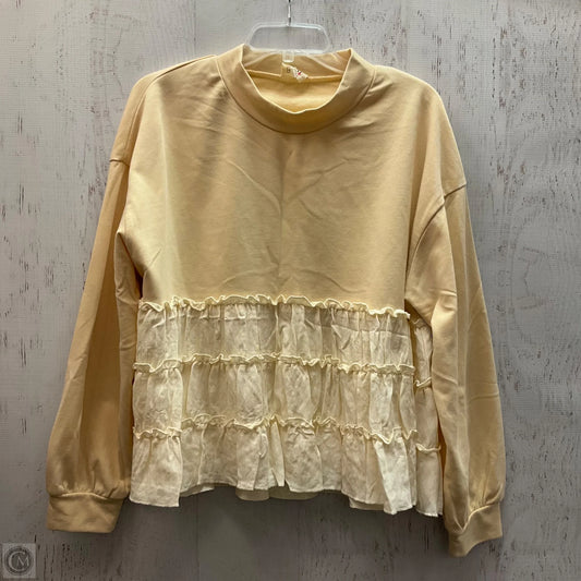 Top Long Sleeve By Bibi In Cream, Size: M
