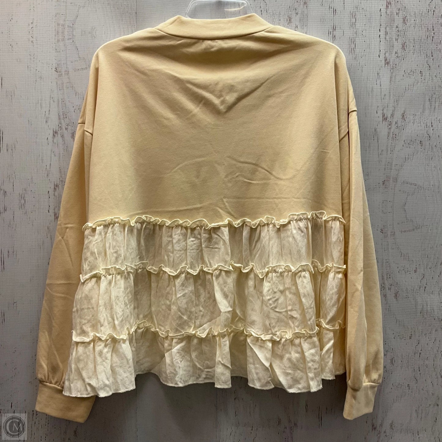Top Long Sleeve By Bibi In Cream, Size: M