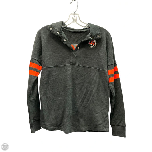 Sweatshirt Collar By Clothes Mentor In Grey & Orange, Size: S