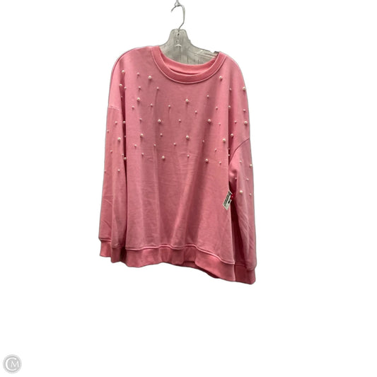 Sweatshirt Crewneck By Shein In Pink, Size: 2x