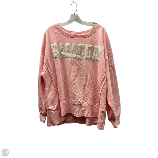 Top Long Sleeve By Cato In Pink, Size: Xxl
