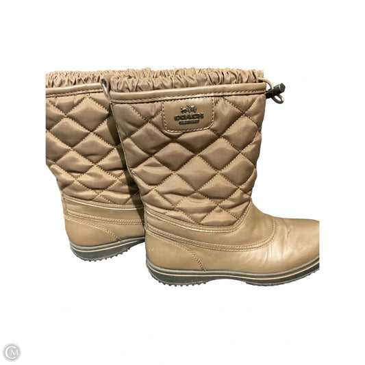 Boots Designer By Coach In Brown, Size: 5