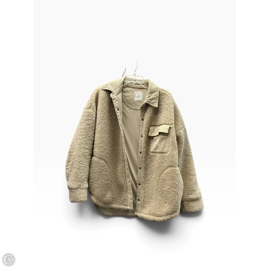 Coat Faux Fur & Sherpa By Offline In Tan, Size: L