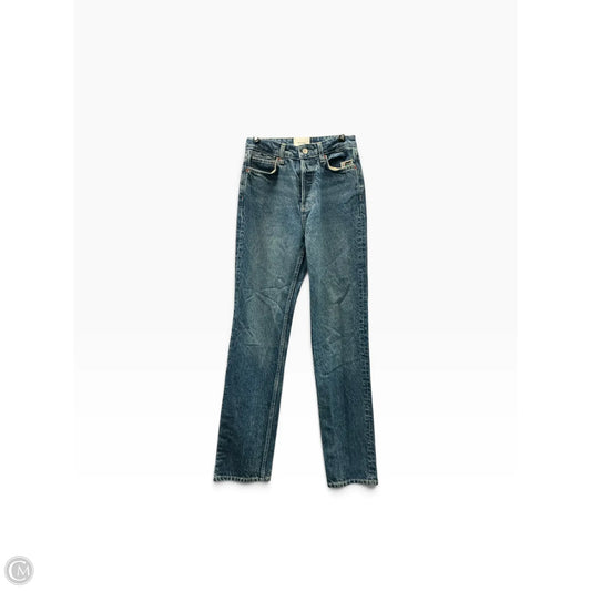 Jeans Straight By Reformation In Blue Denim, Size: 2
