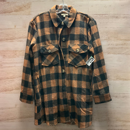 Jacket Shirt By Kori America In Brown, Size: S