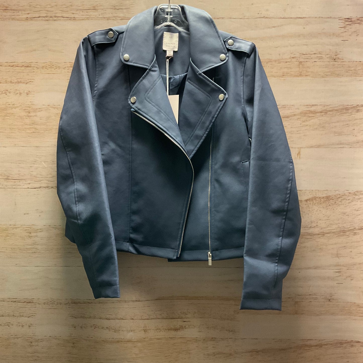 Jacket Leather By Lc Lauren Conrad In Blue, Size: M