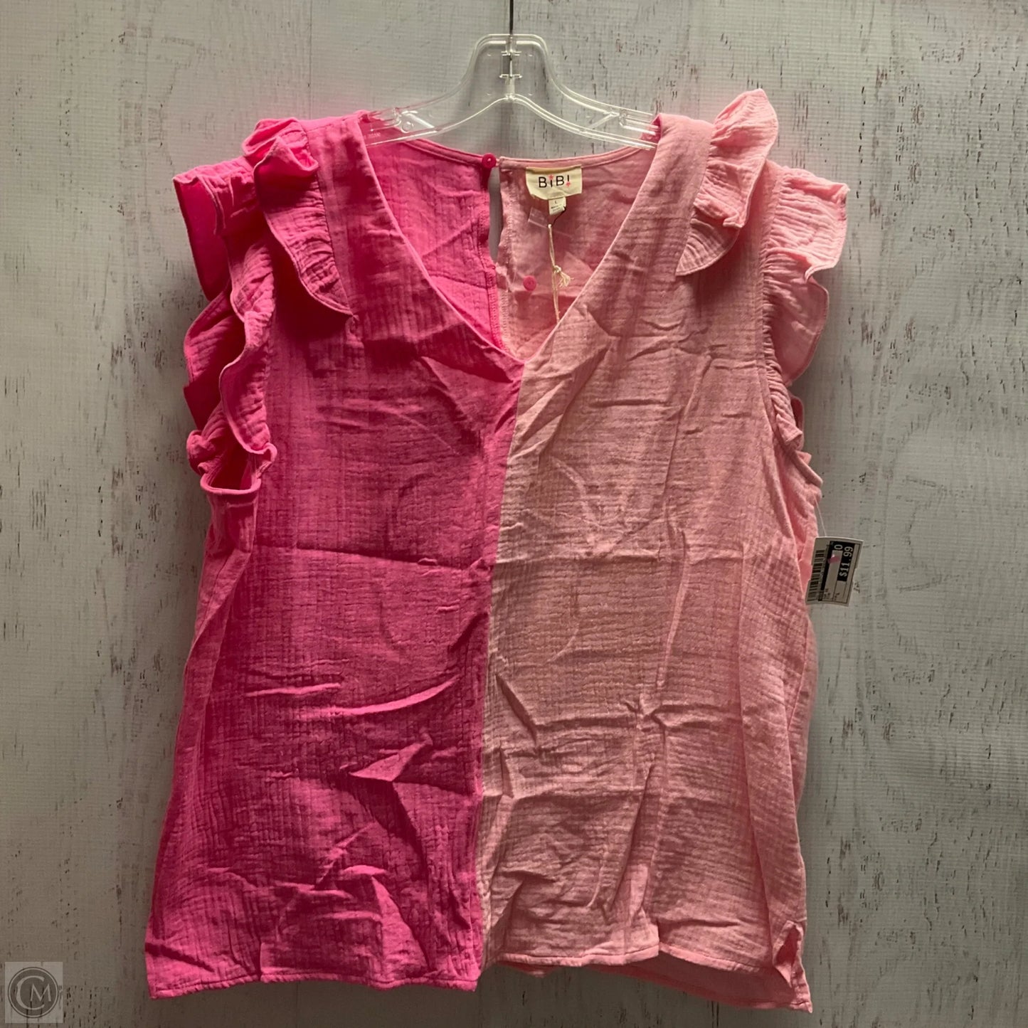 Top Short Sleeve By Bibi In Pink, Size: L