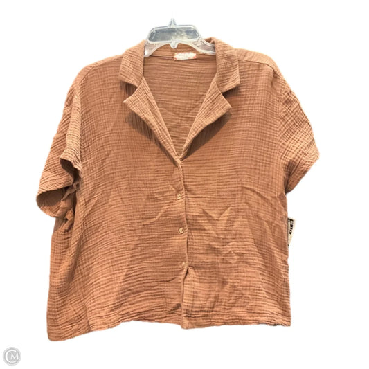 Top Short Sleeve By Altard State In Brown, Size: L