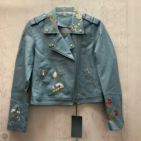 Jacket Leather By Clothes Mentor In Blue, Size: S