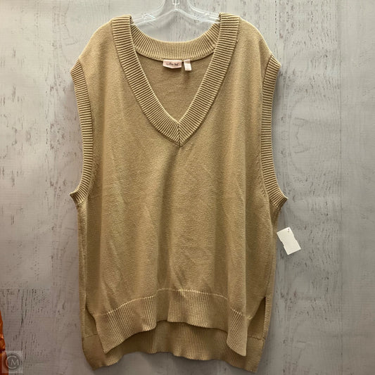 Vest Sweater By Clothes Mentor In Tan, Size: L