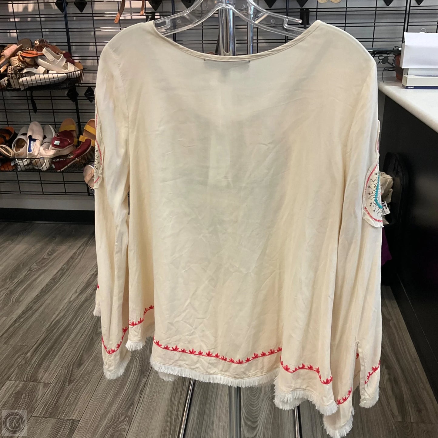 Top Long Sleeve By Love Stitch In Beige, Size: M