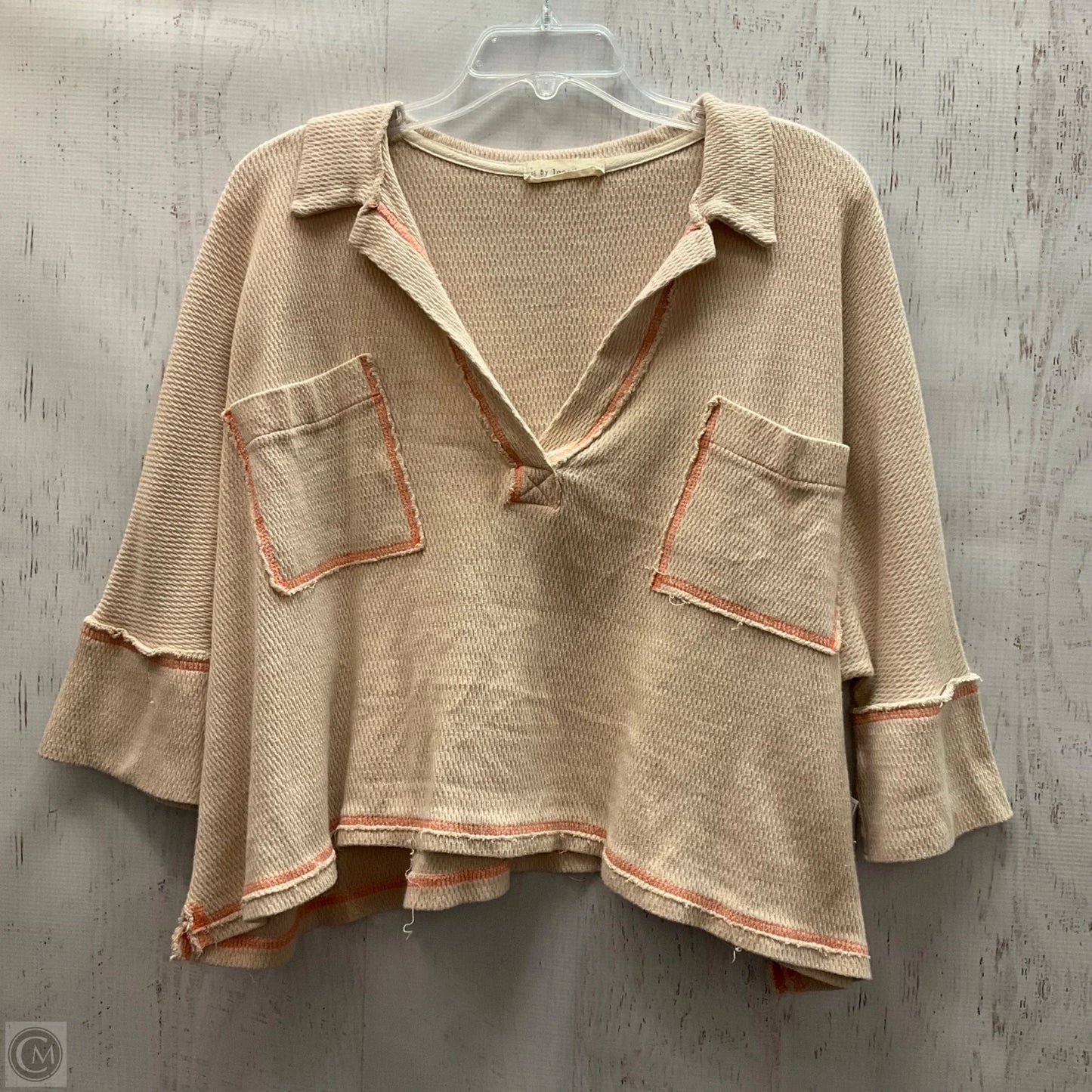 Top Short Sleeve By By Together In Tan, Size: L