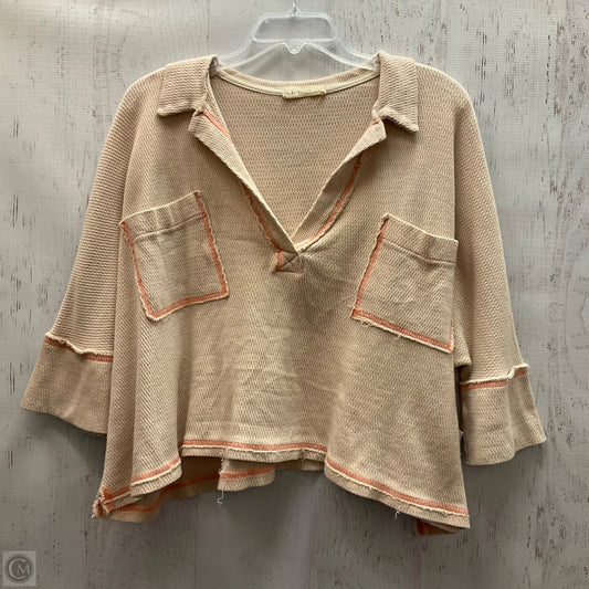 Top Short Sleeve By By Together In Tan, Size: L