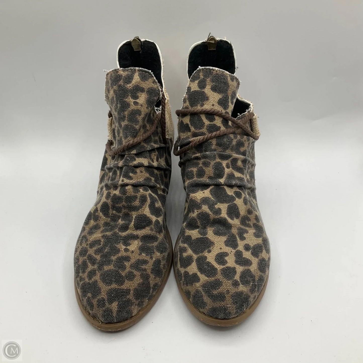 Boots Ankle Heels By Clothes Mentor In Animal Print, Size: 7