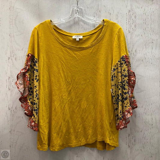 Top Long Sleeve By Umgee In Yellow, Size: S