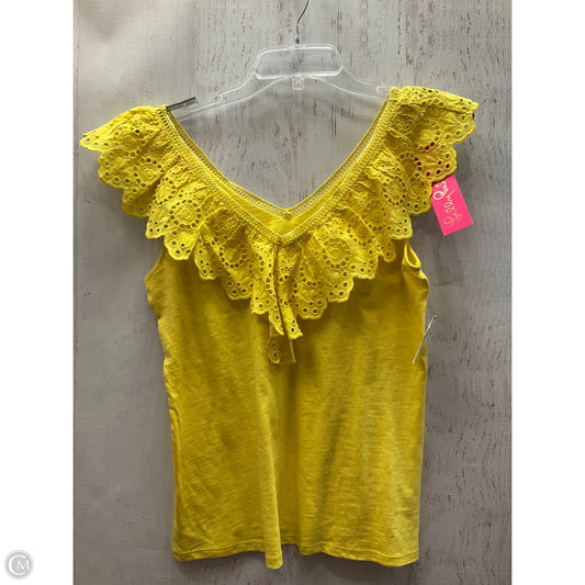 Top Sleeveless Designer By Lilly Pulitzer In Yellow, Size: S