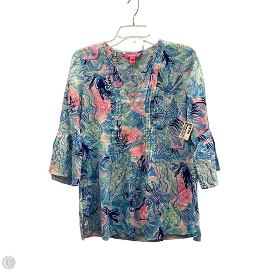 Top Short Sleeve Designer By Lilly Pulitzer In Multi-colored, Size: S