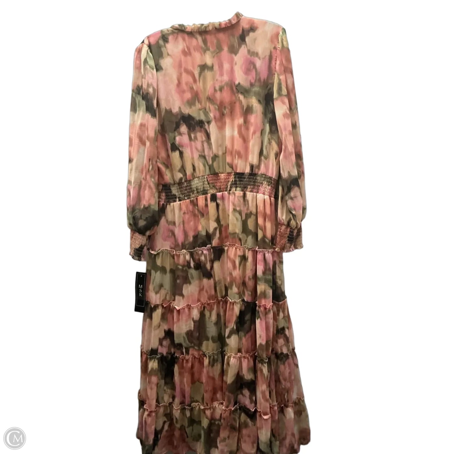 Dress Casual Maxi By Msk In Green & Pink, Size: Xl