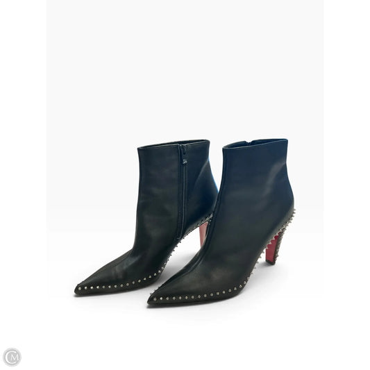 Boots Luxury Designer By Christian Louboutin In Black, Size: 9.5