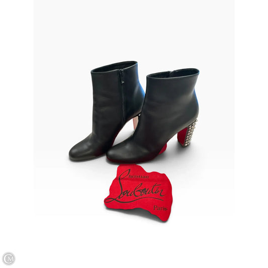 Boots Luxury Designer By Christian Louboutin In Black, Size: 9.5