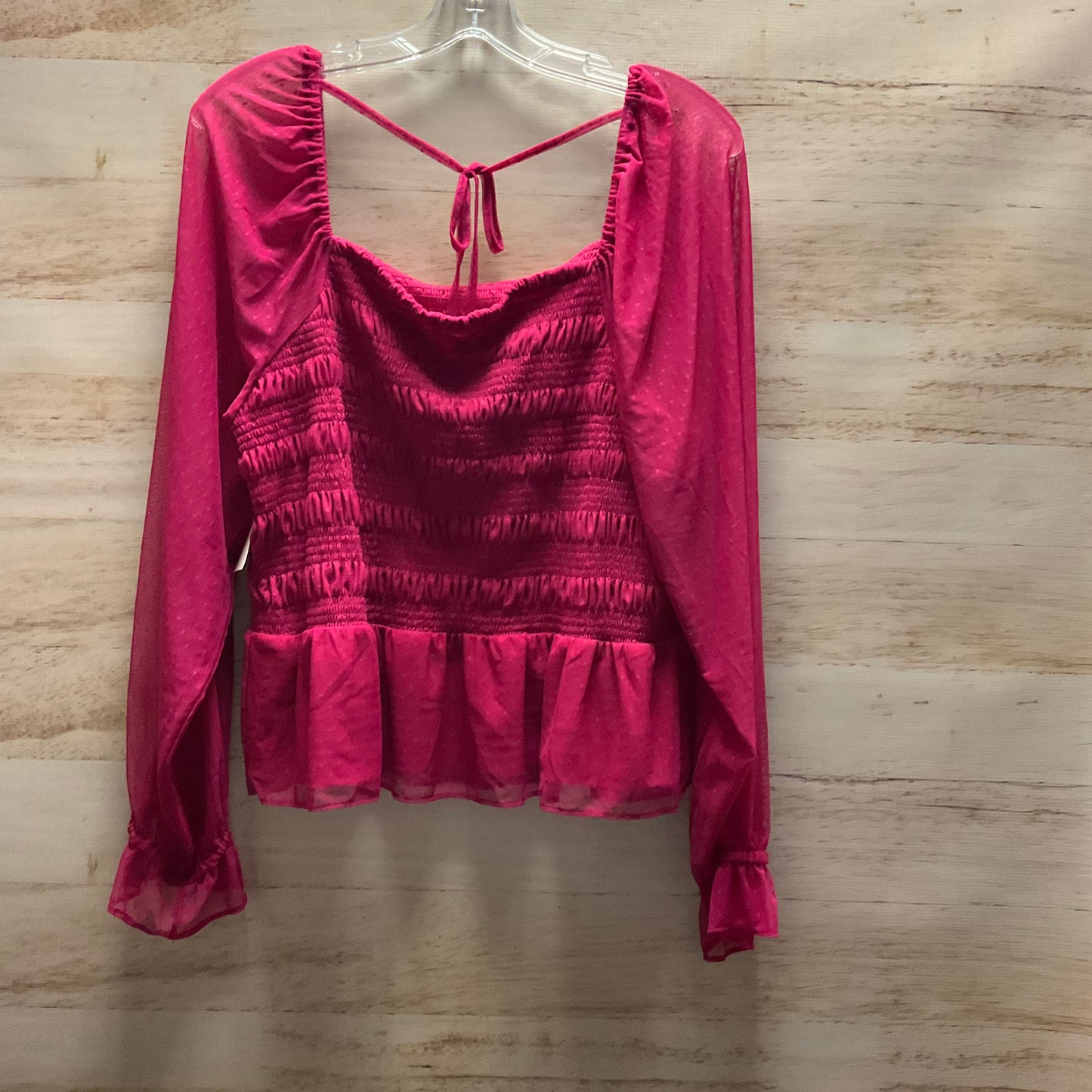 Top Long Sleeve By Lc Lauren Conrad In Pink, Size: 1x