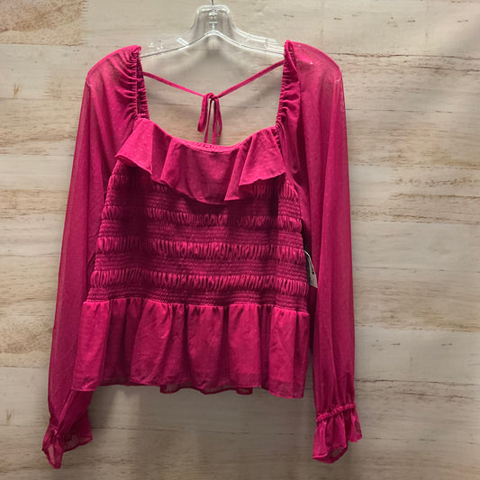 Top Long Sleeve By Lc Lauren Conrad In Pink, Size: 1x