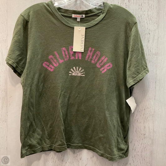 Top Short Sleeve By Sundry In Green, Size: L