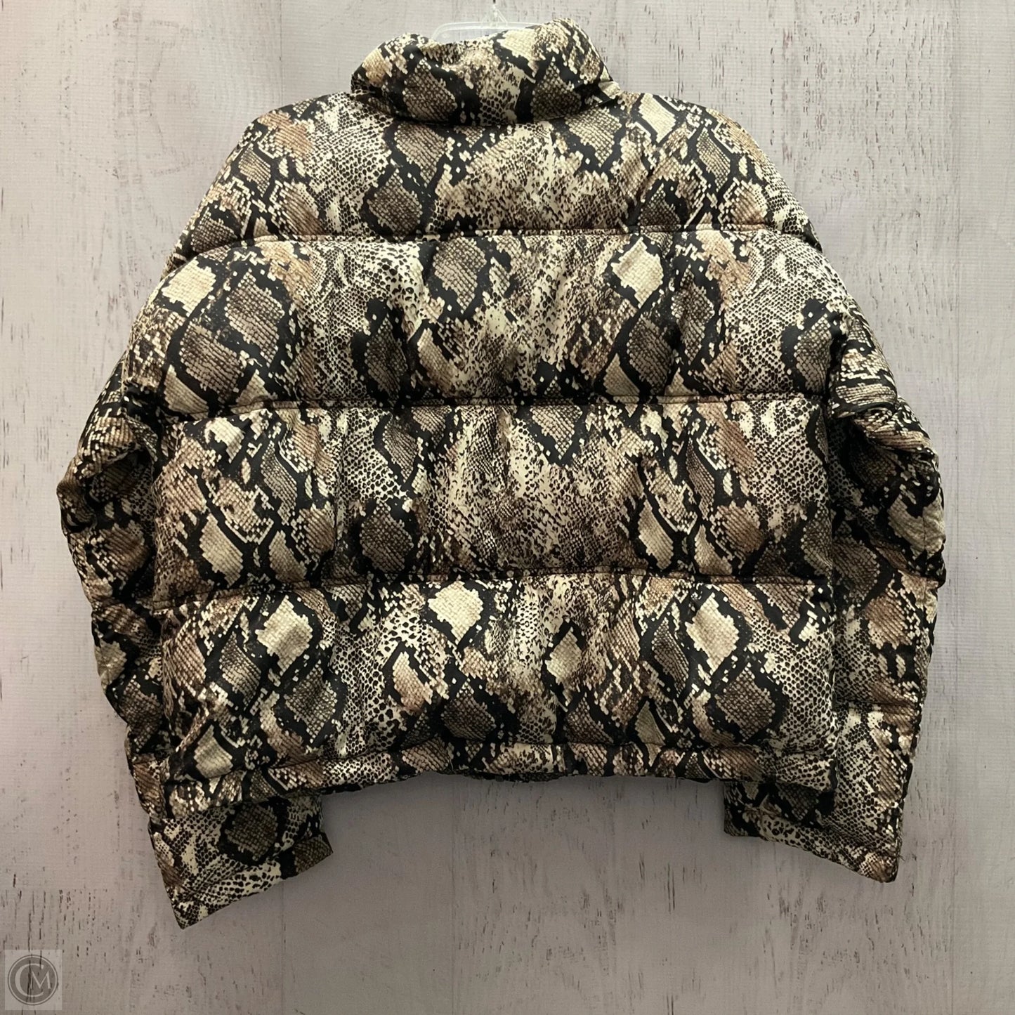 Coat Puffer & Quilted By Thread And Supply In Snakeskin Print, Size: S