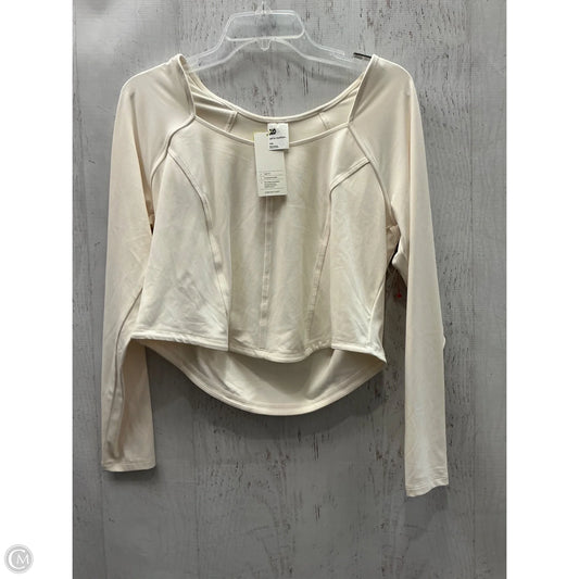 Athletic Top Long Sleeve Crewneck By All In Motion In Cream, Size: Xxl