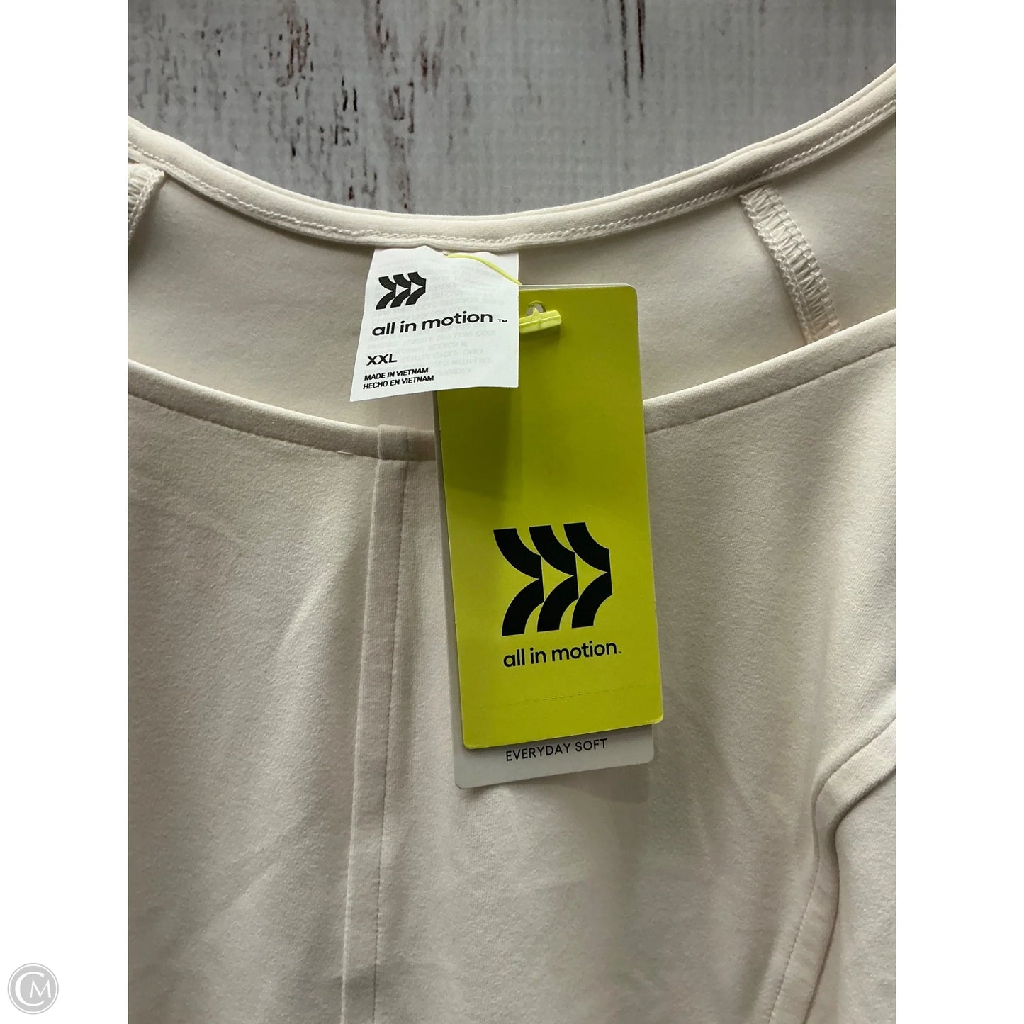 Athletic Top Long Sleeve Crewneck By All In Motion In Cream, Size: Xxl