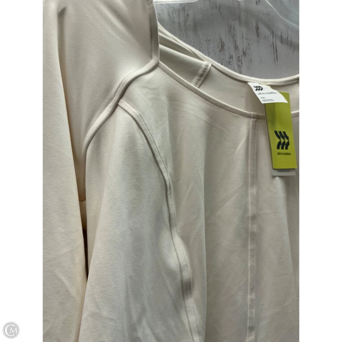 Athletic Top Long Sleeve Crewneck By All In Motion In Cream, Size: Xxl
