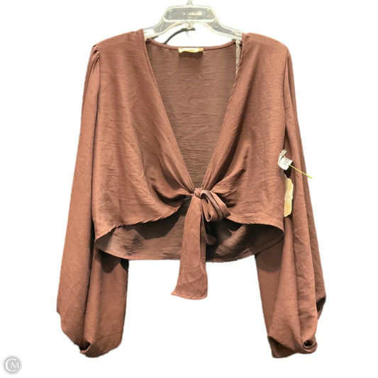 Top Long Sleeve By Altard State In Brown, Size: L