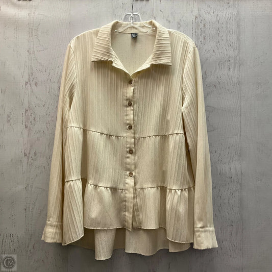 Top Long Sleeve By Shein In Cream, Size: Xl