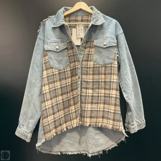 Jacket Shirt By Clothes Mentor In Blue Denim, Size: M