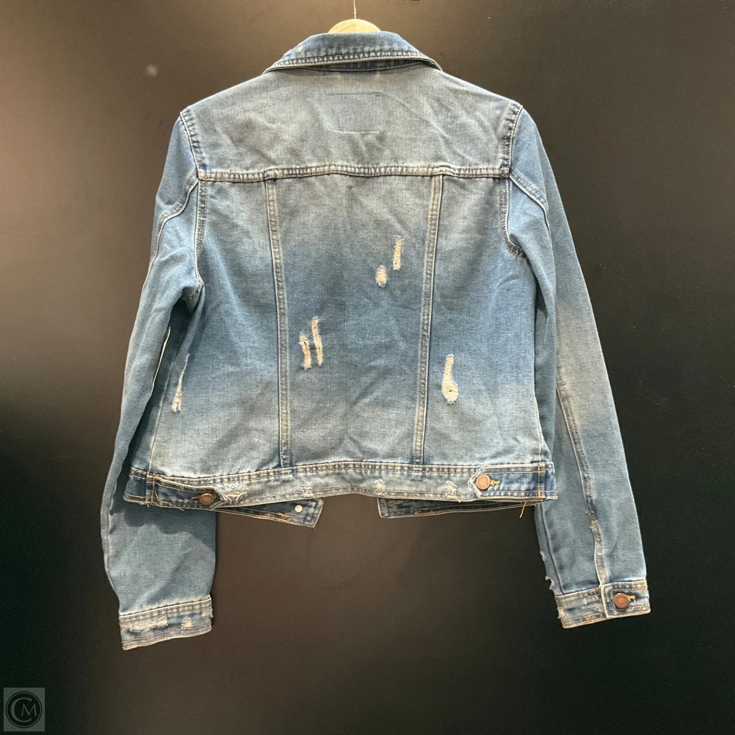 Jacket Denim By Clothes Mentor In Blue Denim, Size: L