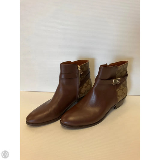 Boots Designer By Coach In Brown, Size: 8.5