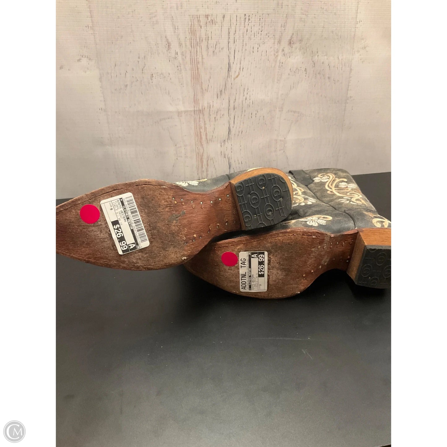 Boots Western By Clothes Mentor In Floral Print, Size: 9