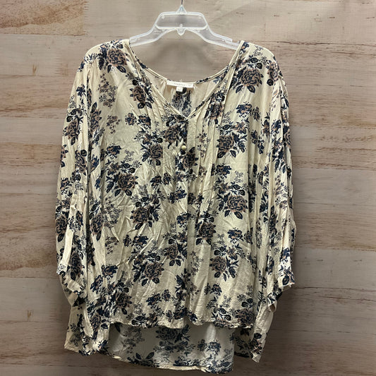 Top Long Sleeve By Fun 2 Fun In Floral Print, Size: 3X