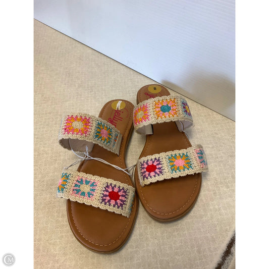 Sandals Flats By Jelly Pop In Multi-colored, Size: 8