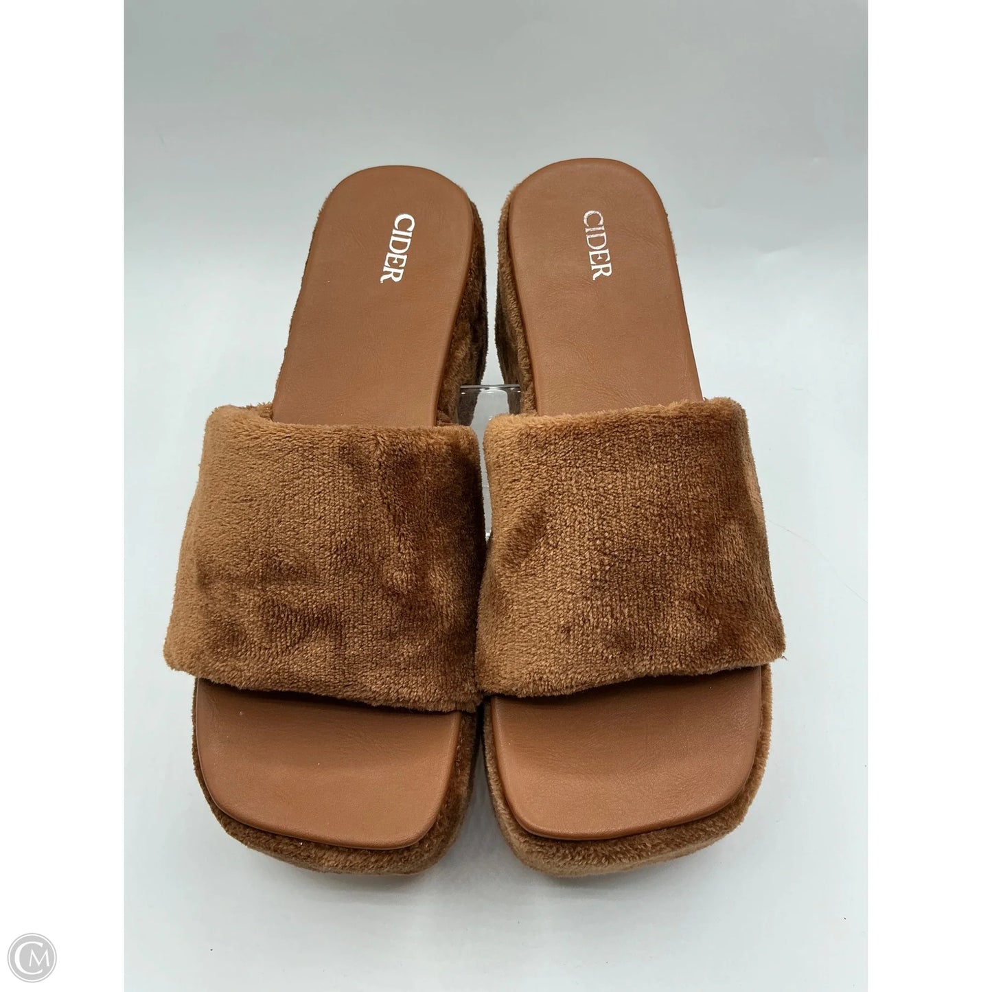 Sandals Heels Block By Cider In Brown, Size: 10