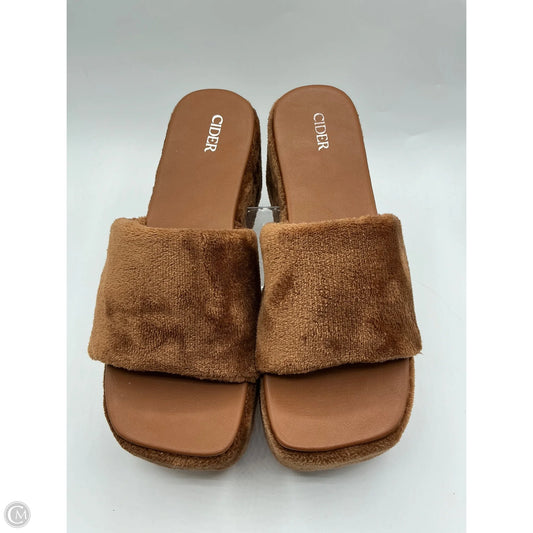 Sandals Heels Block By Cider In Brown, Size: 10