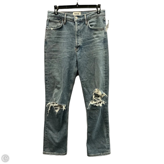 Jeans Straight By Agolde In Blue Denim, Size: 4